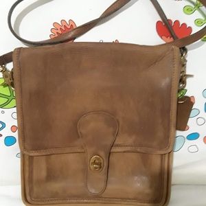 Beautiful distressed Coach saddle bag